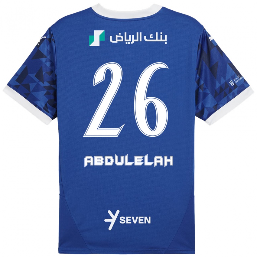 Niño Camiseta Abdulelah Al-Malki #26 Azul Oscuro Blanco 1ª Equipación 2024/25 La Camisa Perú