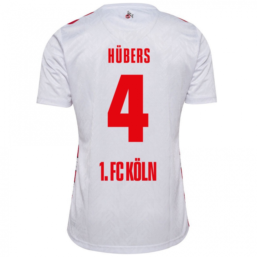 Niño Camiseta Timo Hübers #4 Blanco Rojo 1ª Equipación 2024/25 La Camisa Perú