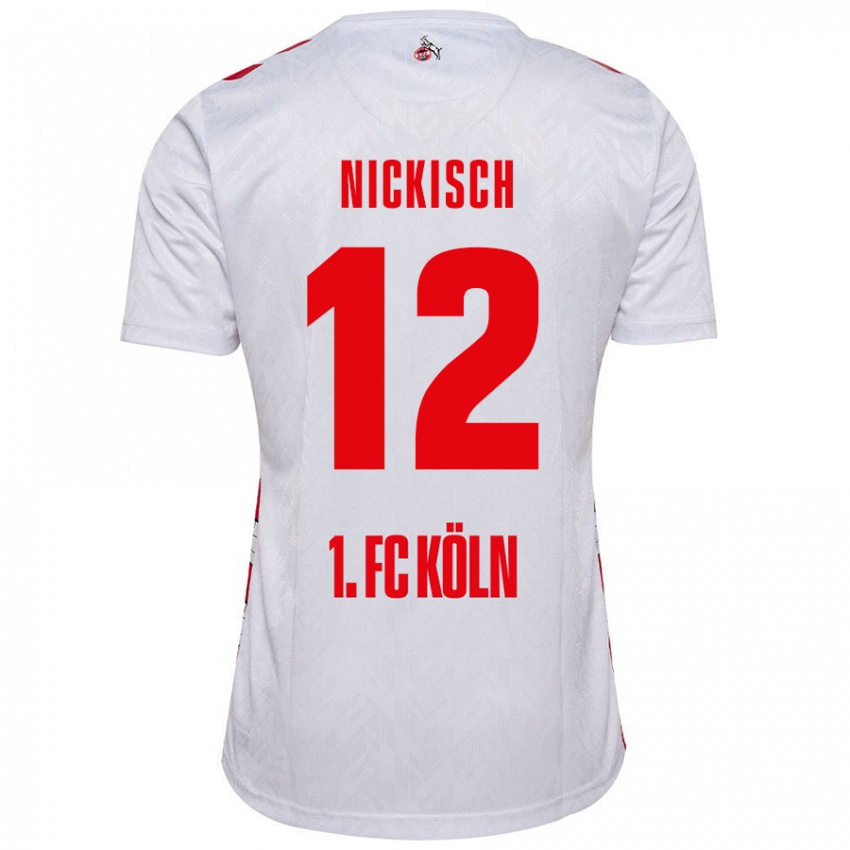 Niño Camiseta Jonas Nickisch #12 Blanco Rojo 1ª Equipación 2024/25 La Camisa Perú