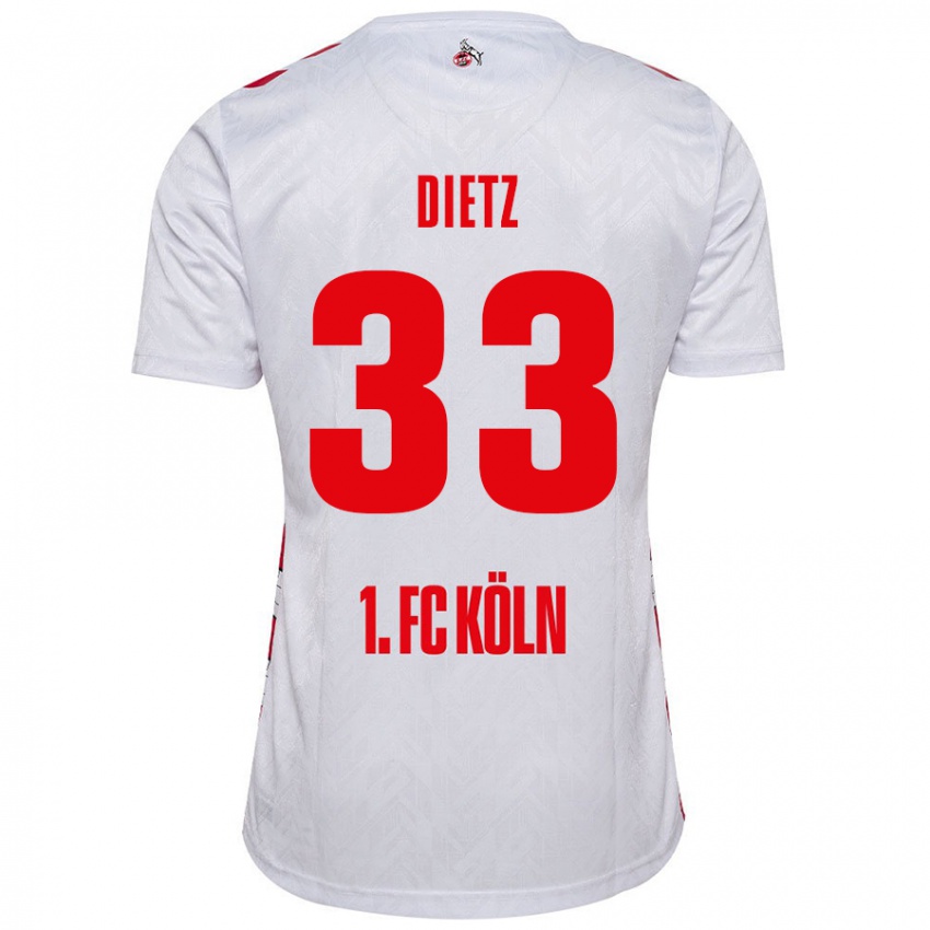 Niño Camiseta Florian Dietz #33 Blanco Rojo 1ª Equipación 2024/25 La Camisa Perú