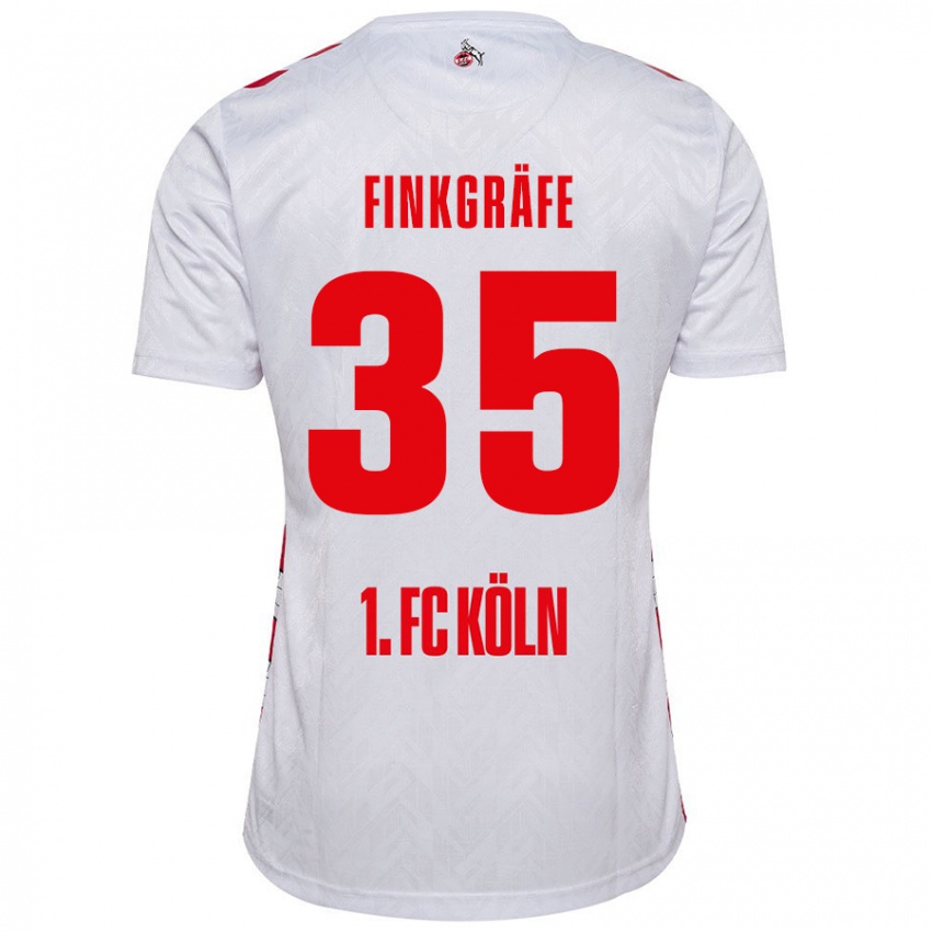 Niño Camiseta Max Finkgräfe #35 Blanco Rojo 1ª Equipación 2024/25 La Camisa Perú