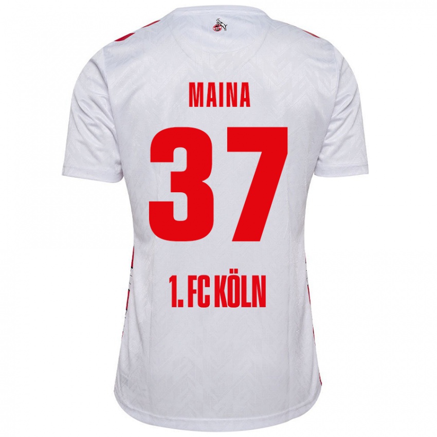 Niño Camiseta Linton Maina #37 Blanco Rojo 1ª Equipación 2024/25 La Camisa Perú