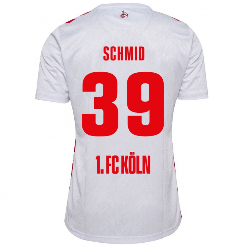 Niño Camiseta Maximilian Schmid #39 Blanco Rojo 1ª Equipación 2024/25 La Camisa Perú