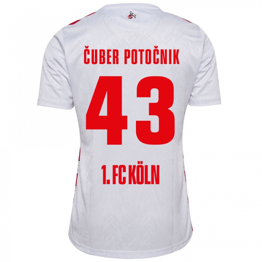 Niño Camiseta Jaka Cuber Potocnik #43 Blanco Rojo 1ª Equipación 2024/25 La Camisa Perú