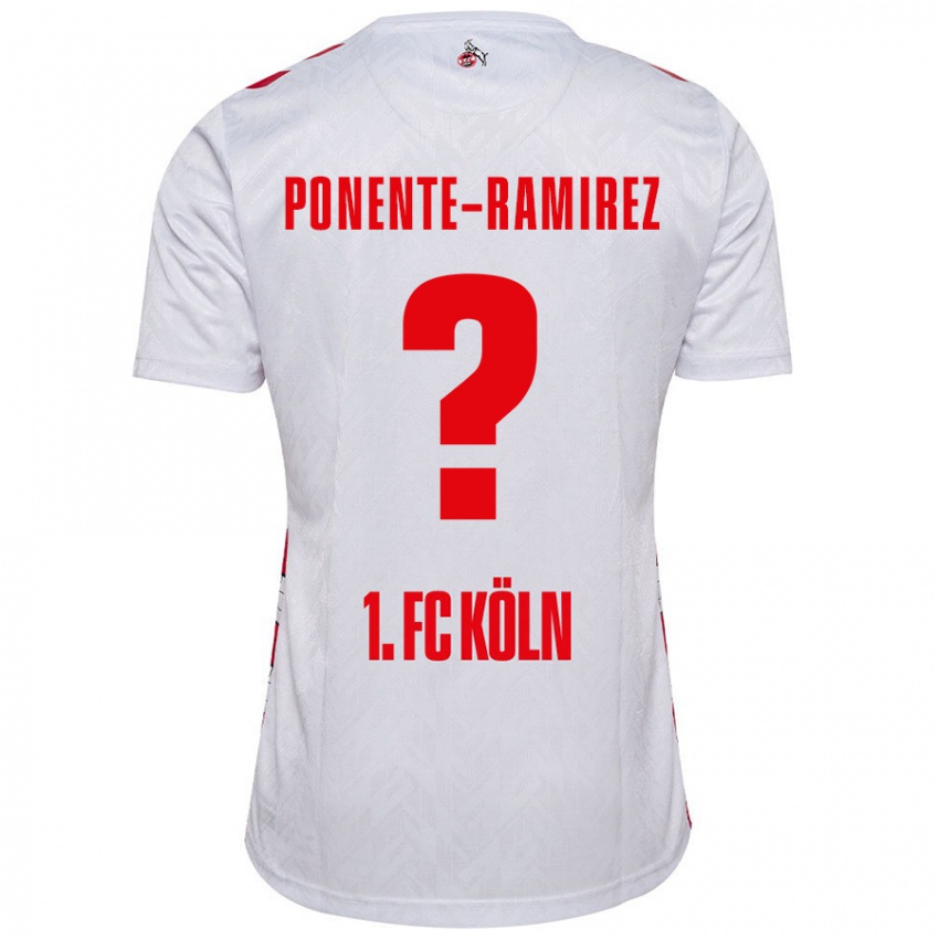 Niño Camiseta Jason Ponente-Ramirez #0 Blanco Rojo 1ª Equipación 2024/25 La Camisa Perú