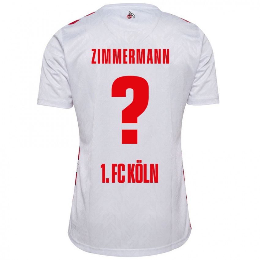 Niño Camiseta Nick Zimmermann #0 Blanco Rojo 1ª Equipación 2024/25 La Camisa Perú