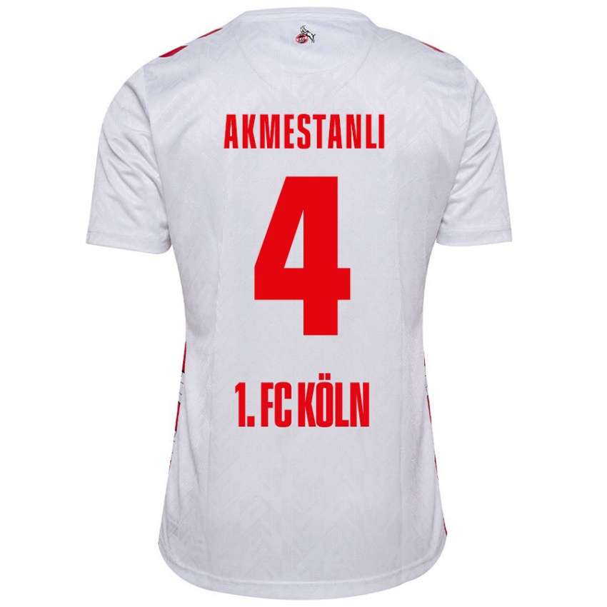 Niño Camiseta Teoman Akmestanli #4 Blanco Rojo 1ª Equipación 2024/25 La Camisa Perú