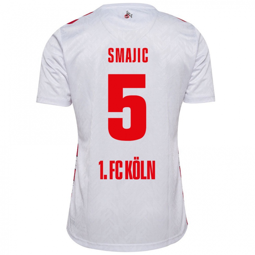 Niño Camiseta Rijad Smajic #5 Blanco Rojo 1ª Equipación 2024/25 La Camisa Perú