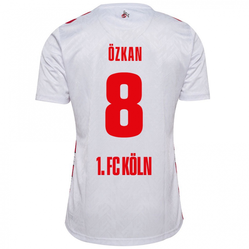 Niño Camiseta Mikail Özkan #8 Blanco Rojo 1ª Equipación 2024/25 La Camisa Perú