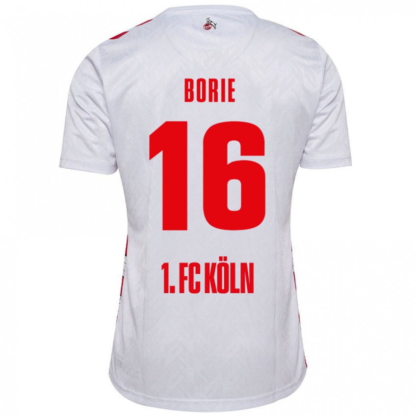 Niño Camiseta Etienne Borie #16 Blanco Rojo 1ª Equipación 2024/25 La Camisa Perú