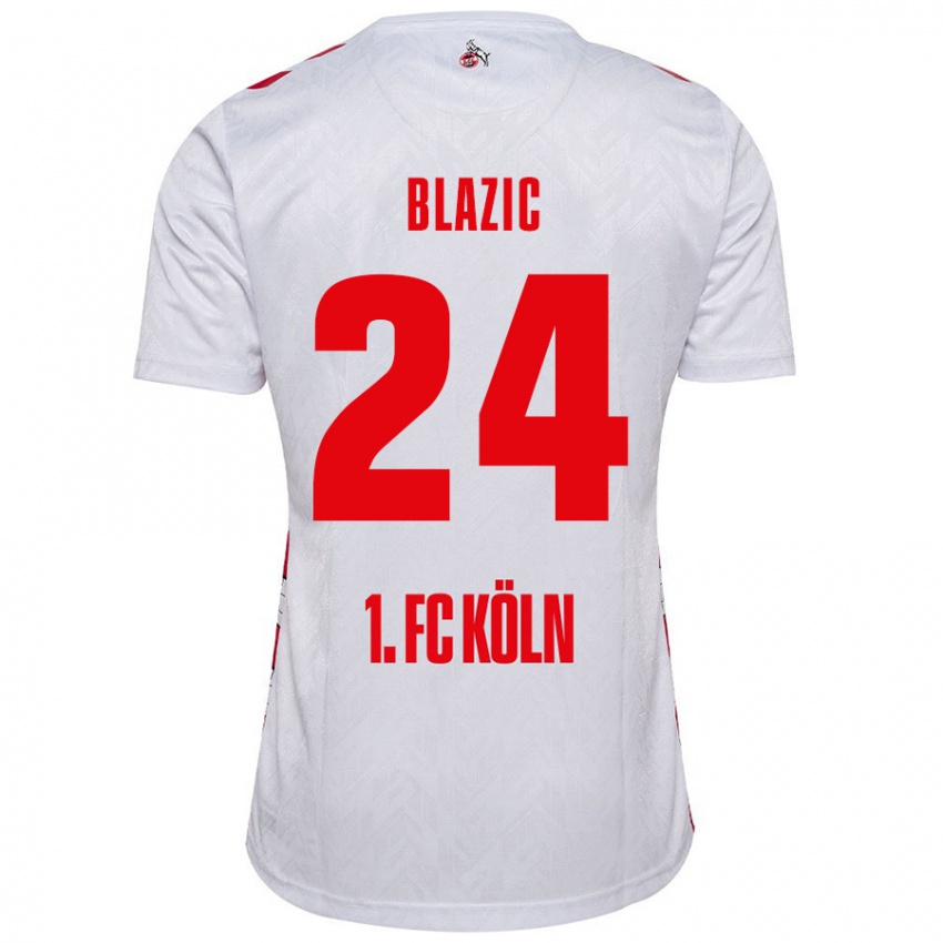 Niño Camiseta Alessandro Blazic #24 Blanco Rojo 1ª Equipación 2024/25 La Camisa Perú