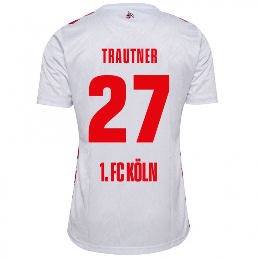 Niño Camiseta Tobias Trautner #27 Blanco Rojo 1ª Equipación 2024/25 La Camisa Perú