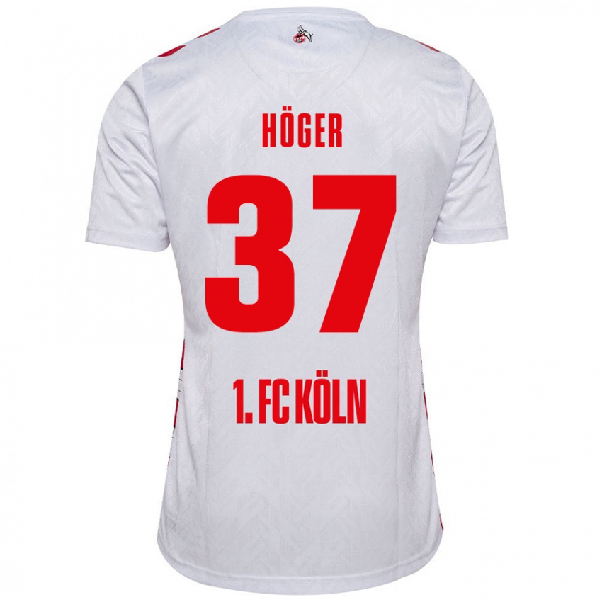 Niño Camiseta Marco Höger #37 Blanco Rojo 1ª Equipación 2024/25 La Camisa Perú