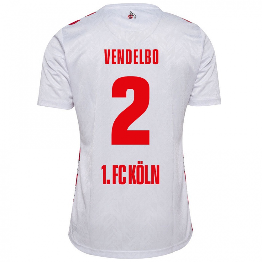 Niño Camiseta Sofie Vendelbo #2 Blanco Rojo 1ª Equipación 2024/25 La Camisa Perú