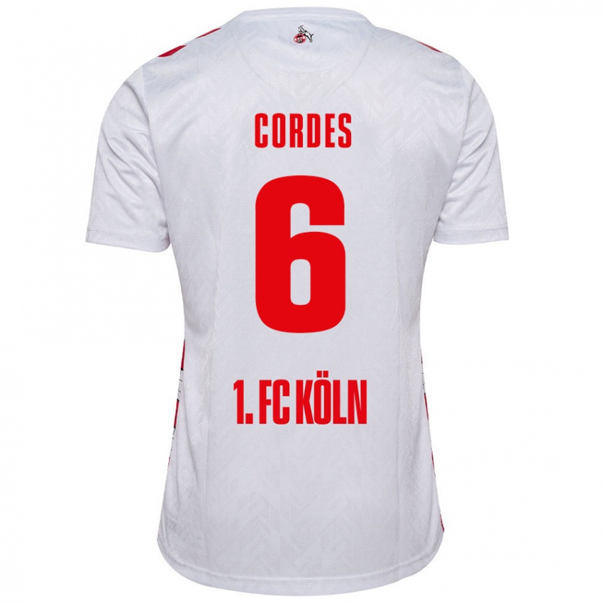 Niño Camiseta Lotta Cordes #6 Blanco Rojo 1ª Equipación 2024/25 La Camisa Perú