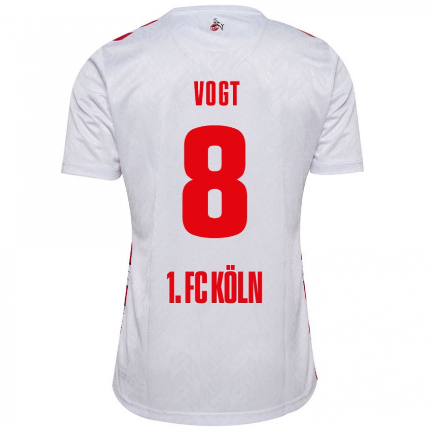 Niño Camiseta Laura Vogt #8 Blanco Rojo 1ª Equipación 2024/25 La Camisa Perú