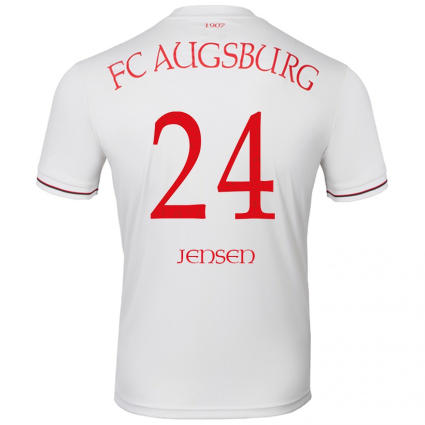 Niño Camiseta Fredrik Jensen #24 Blanco 1ª Equipación 2024/25 La Camisa Perú