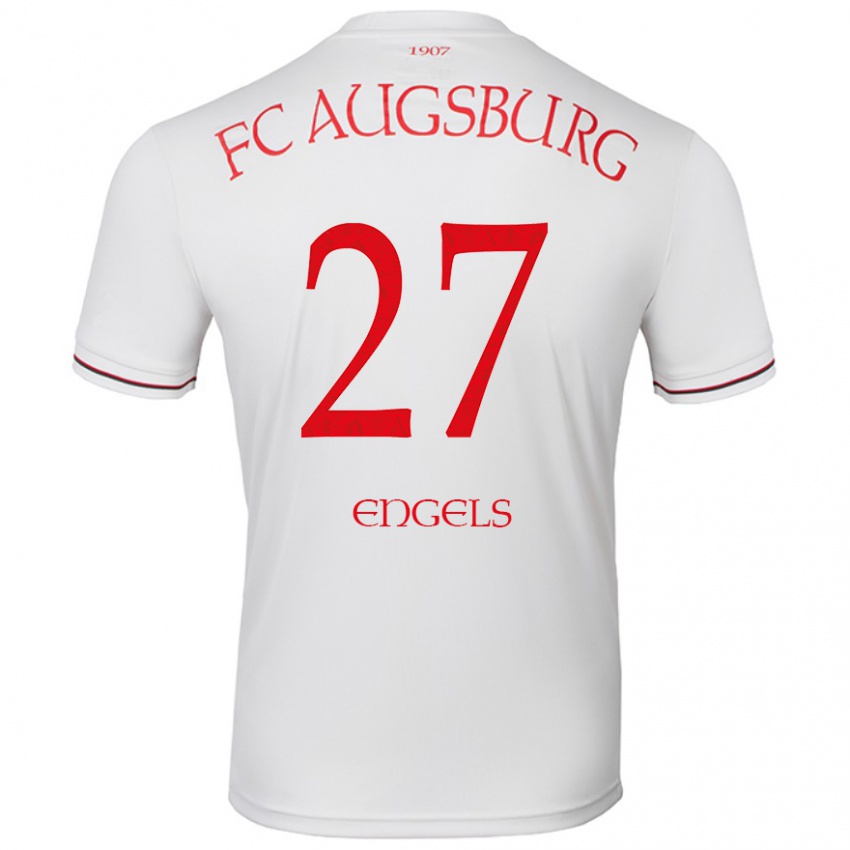 Niño Camiseta Arne Engels #27 Blanco 1ª Equipación 2024/25 La Camisa Perú