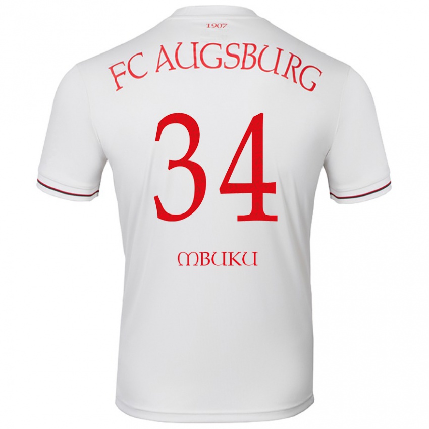 Niño Camiseta Nathanaël Mbuku #34 Blanco 1ª Equipación 2024/25 La Camisa Perú