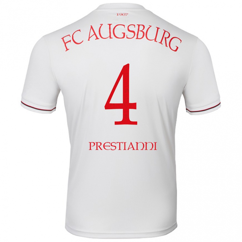 Niño Camiseta Luis Prestianni #4 Blanco 1ª Equipación 2024/25 La Camisa Perú