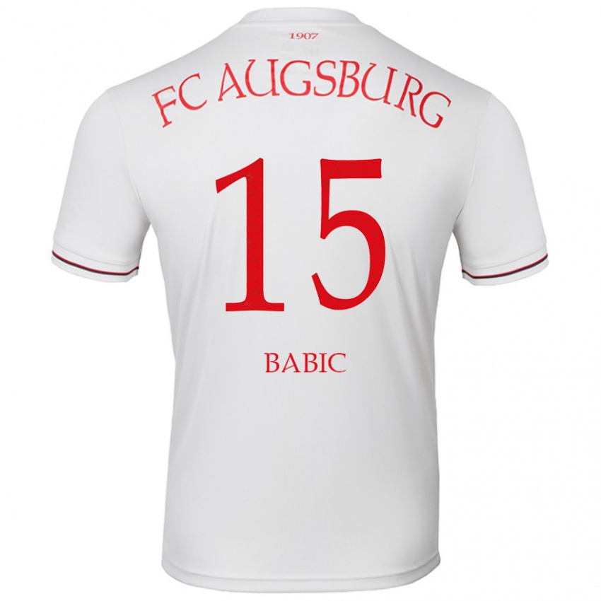 Niño Camiseta David Babic #15 Blanco 1ª Equipación 2024/25 La Camisa Perú