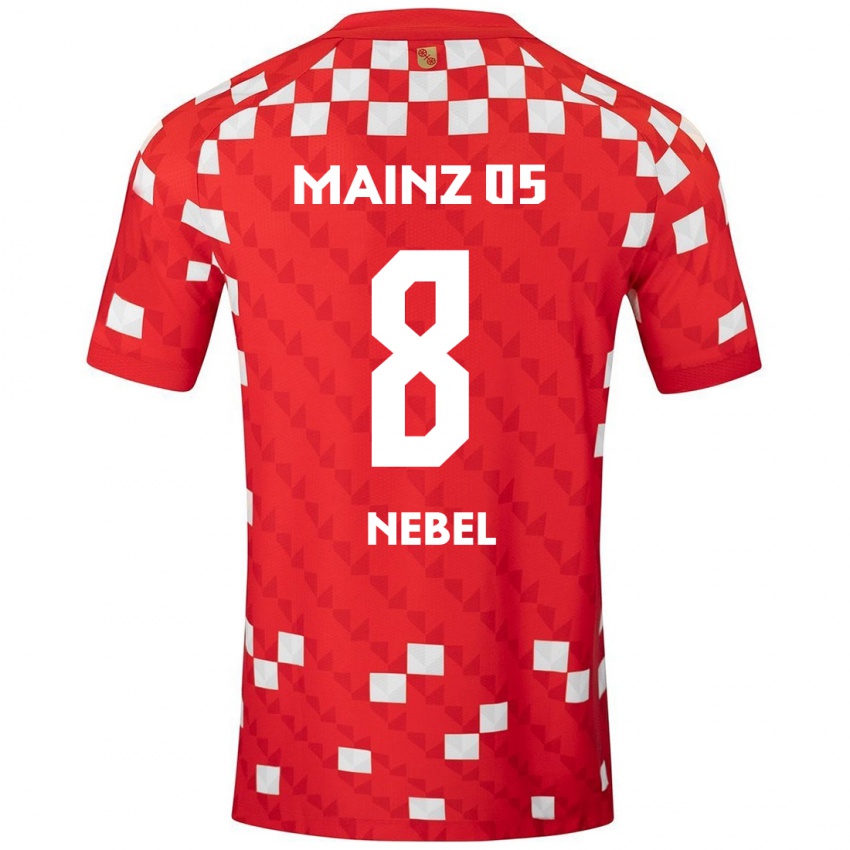 Niño Camiseta Paul Nebel #8 Blanco Rojo 1ª Equipación 2024/25 La Camisa Perú