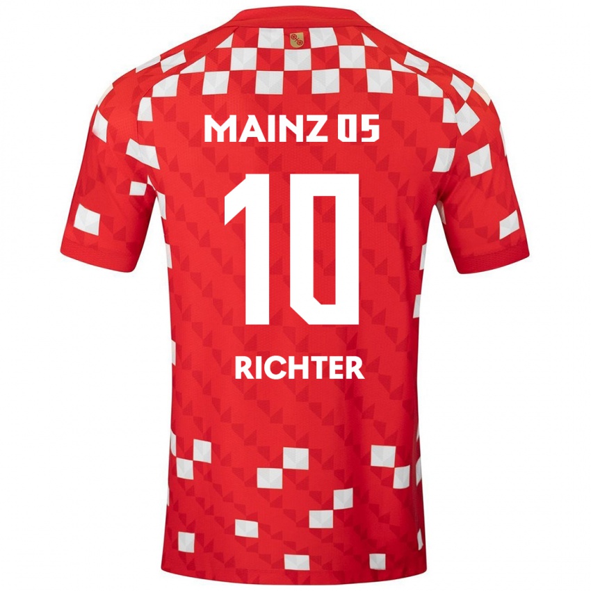 Niño Camiseta Marco Richter #10 Blanco Rojo 1ª Equipación 2024/25 La Camisa Perú