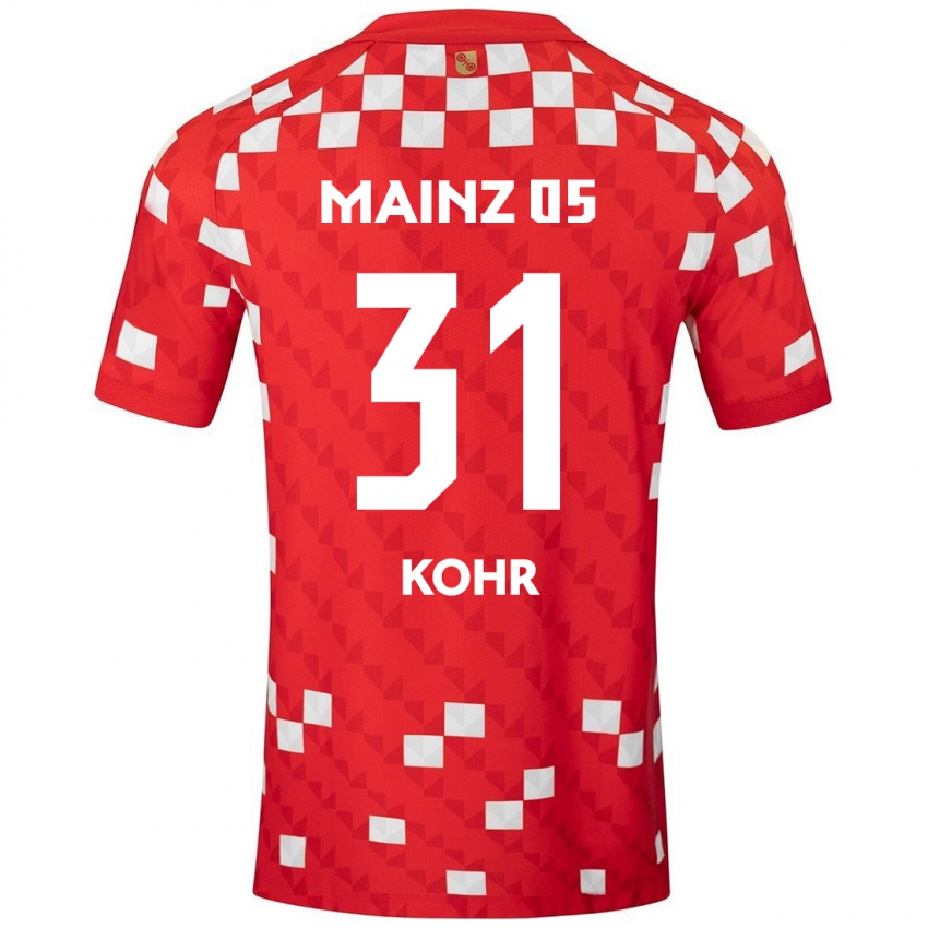 Niño Camiseta Dominik Kohr #31 Blanco Rojo 1ª Equipación 2024/25 La Camisa Perú