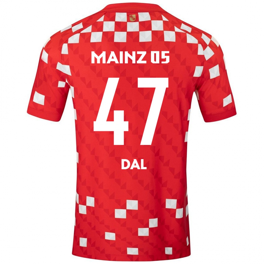 Niño Camiseta Maxim Dal #47 Blanco Rojo 1ª Equipación 2024/25 La Camisa Perú