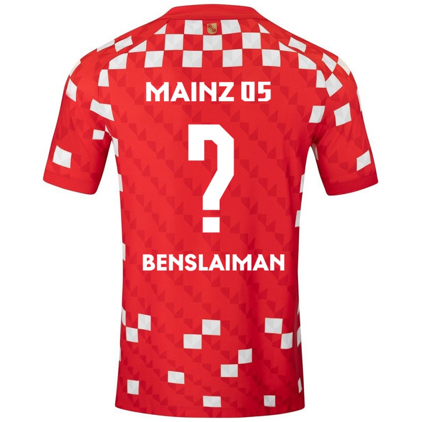 Niño Camiseta Mohamed Benslaiman #0 Blanco Rojo 1ª Equipación 2024/25 La Camisa Perú