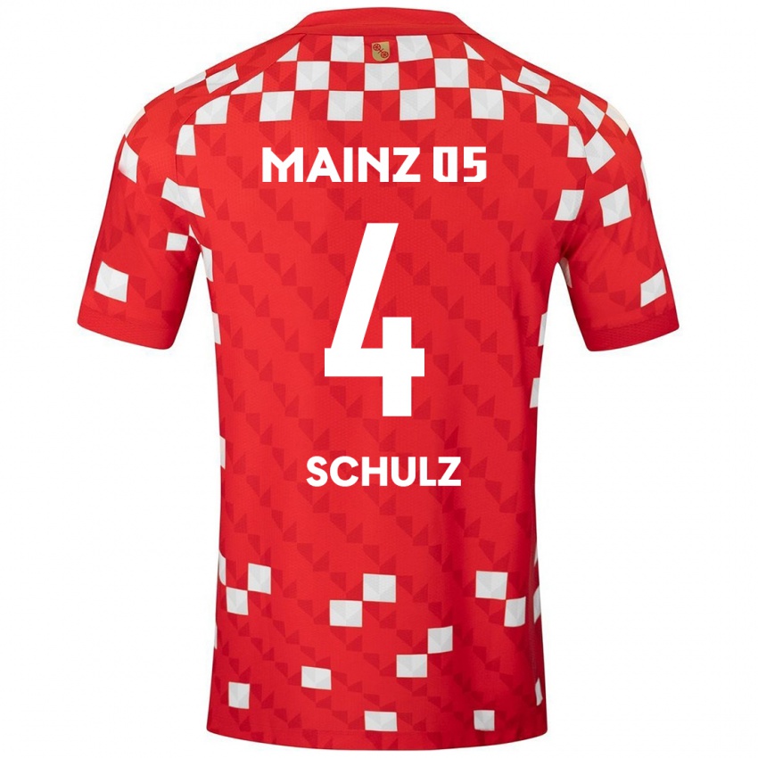 Niño Camiseta Philipp Schulz #4 Blanco Rojo 1ª Equipación 2024/25 La Camisa Perú