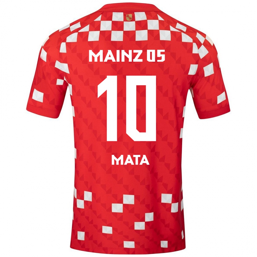 Niño Camiseta Ken Mata #10 Blanco Rojo 1ª Equipación 2024/25 La Camisa Perú