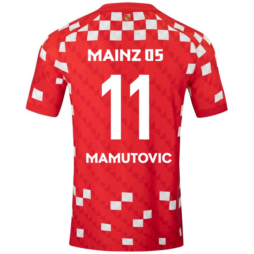 Niño Camiseta David Mamutovic #11 Blanco Rojo 1ª Equipación 2024/25 La Camisa Perú