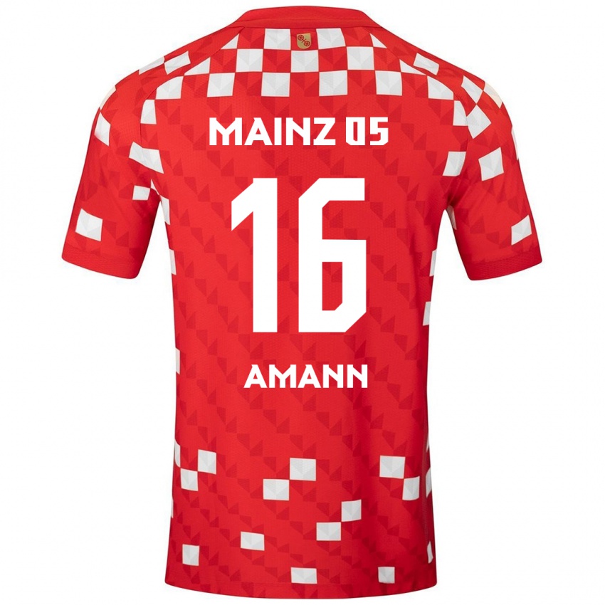 Niño Camiseta Jason Amann #16 Blanco Rojo 1ª Equipación 2024/25 La Camisa Perú