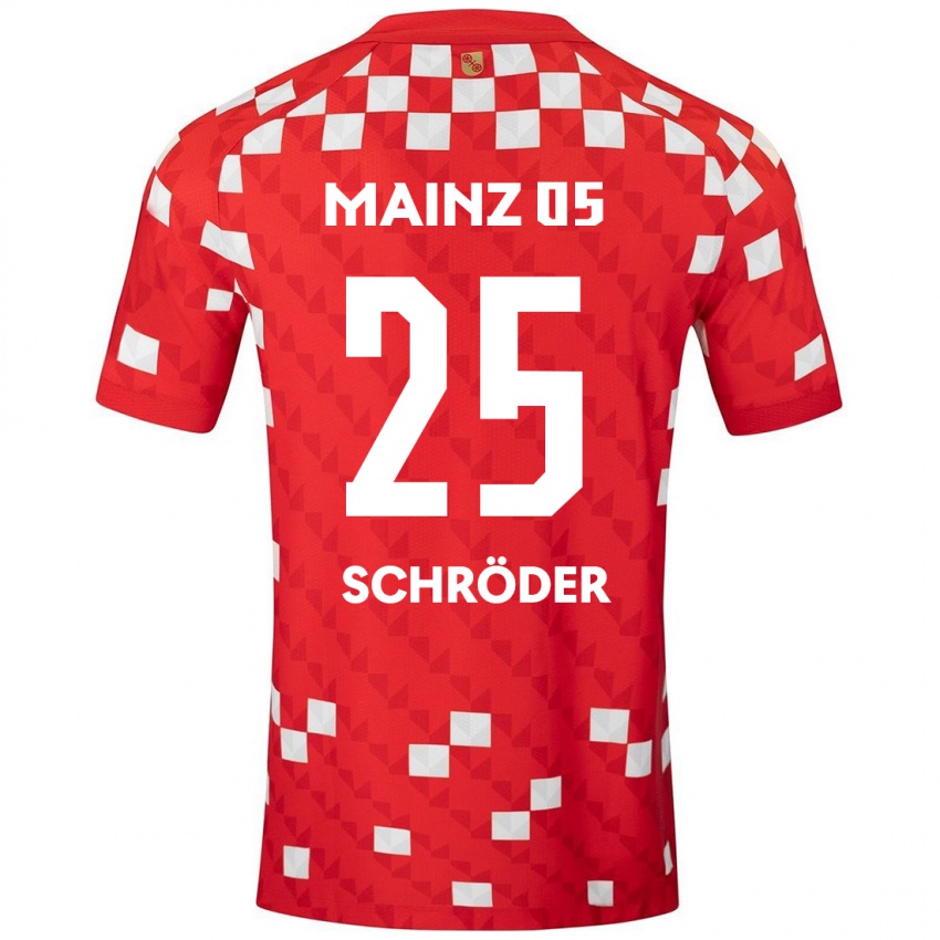 Niño Camiseta Maxim Schröder #25 Blanco Rojo 1ª Equipación 2024/25 La Camisa Perú