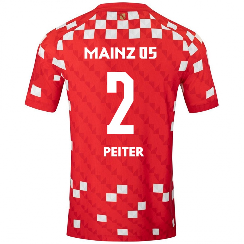 Niño Camiseta Chiara Peiter #2 Blanco Rojo 1ª Equipación 2024/25 La Camisa Perú