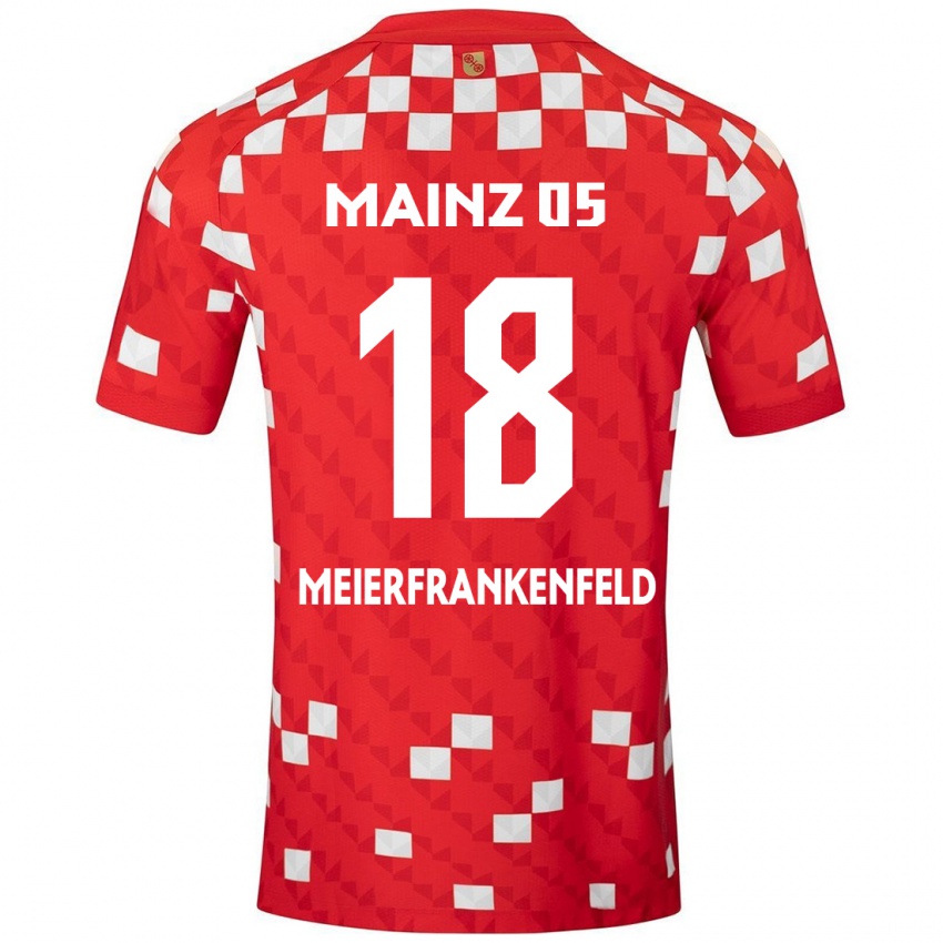 Niño Camiseta Jana Meierfrankenfeld #18 Blanco Rojo 1ª Equipación 2024/25 La Camisa Perú