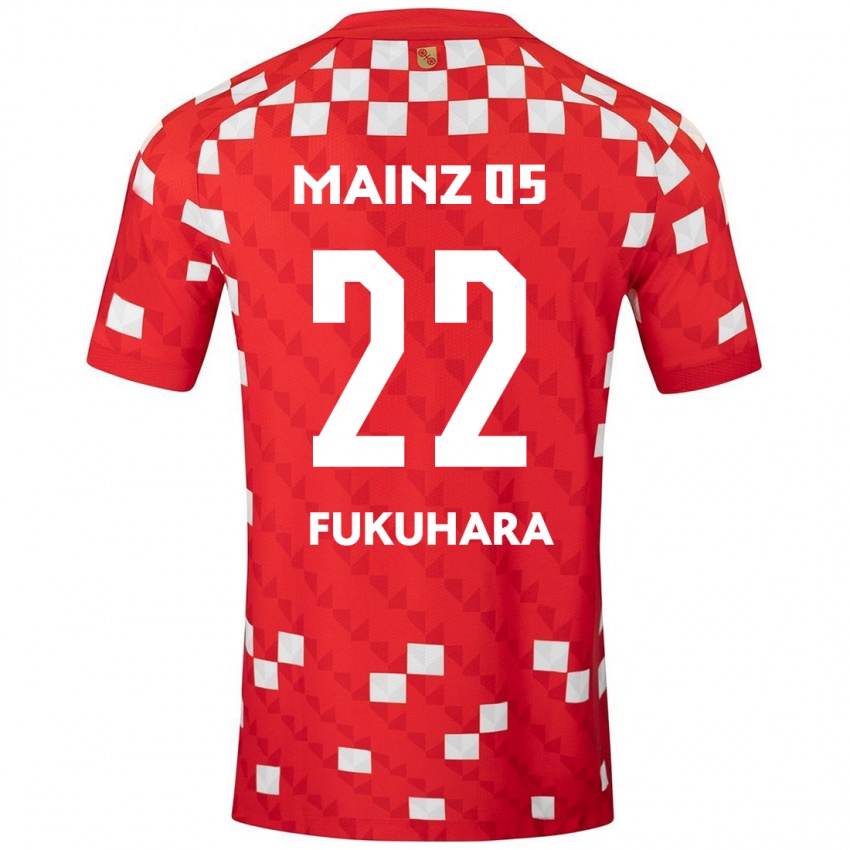 Niño Camiseta Yuuka Fukuhara #22 Blanco Rojo 1ª Equipación 2024/25 La Camisa Perú