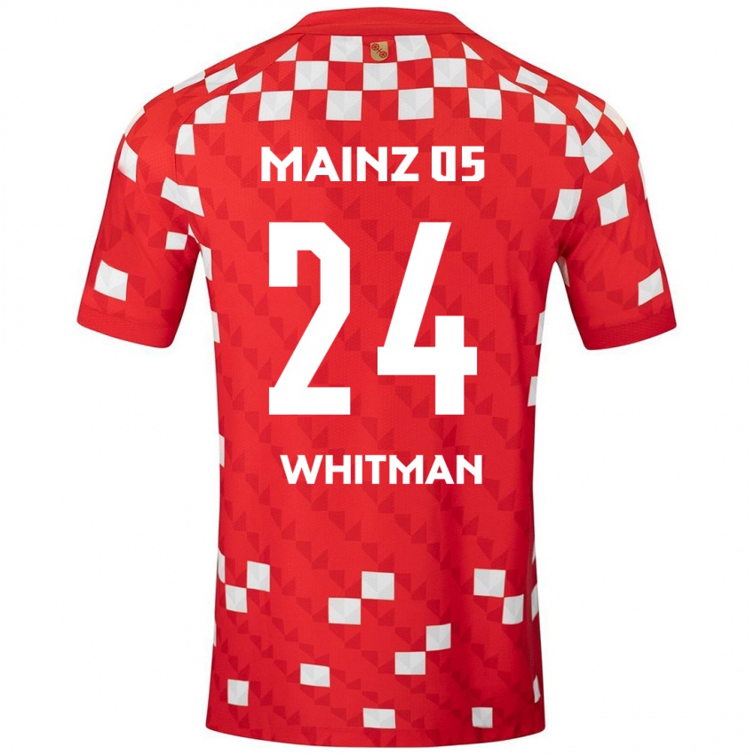 Niño Camiseta Katherine Whitman #24 Blanco Rojo 1ª Equipación 2024/25 La Camisa Perú