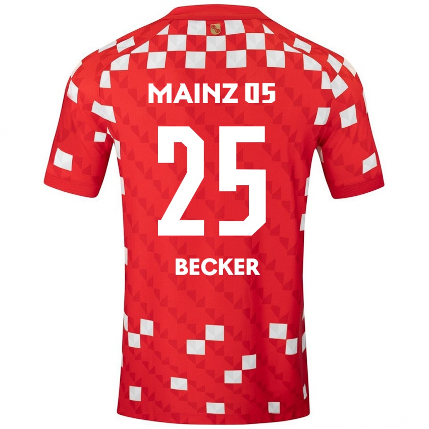 Niño Camiseta Kathrin Becker #25 Blanco Rojo 1ª Equipación 2024/25 La Camisa Perú