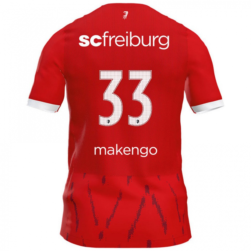 Niño Camiseta Jordy Makengo #33 Rojo 1ª Equipación 2024/25 La Camisa Perú