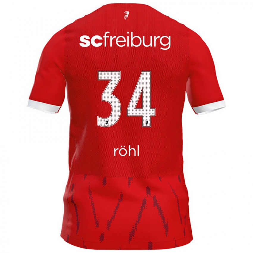 Niño Camiseta Merlin Röhl #34 Rojo 1ª Equipación 2024/25 La Camisa Perú