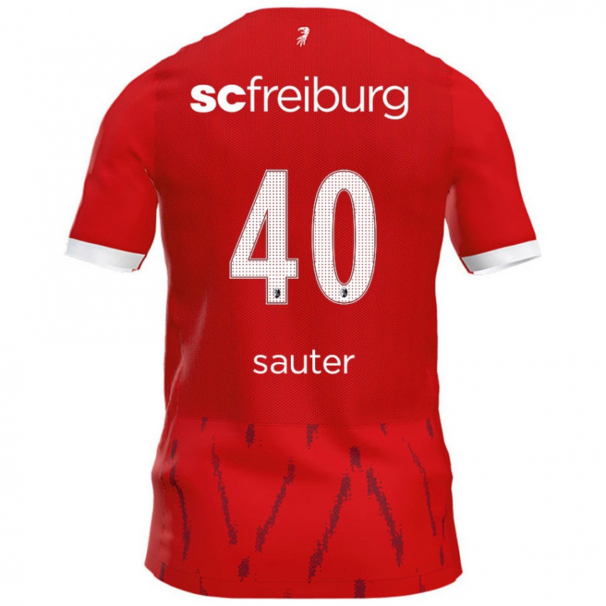 Niño Camiseta Niklas Sauter #40 Rojo 1ª Equipación 2024/25 La Camisa Perú