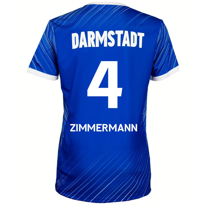 Niño Camiseta Christoph Zimmermann #4 Azul Blanco 1ª Equipación 2024/25 La Camisa Perú