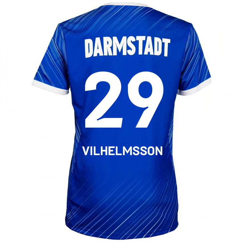 Niño Camiseta Oscar Vilhelmsson #29 Azul Blanco 1ª Equipación 2024/25 La Camisa Perú