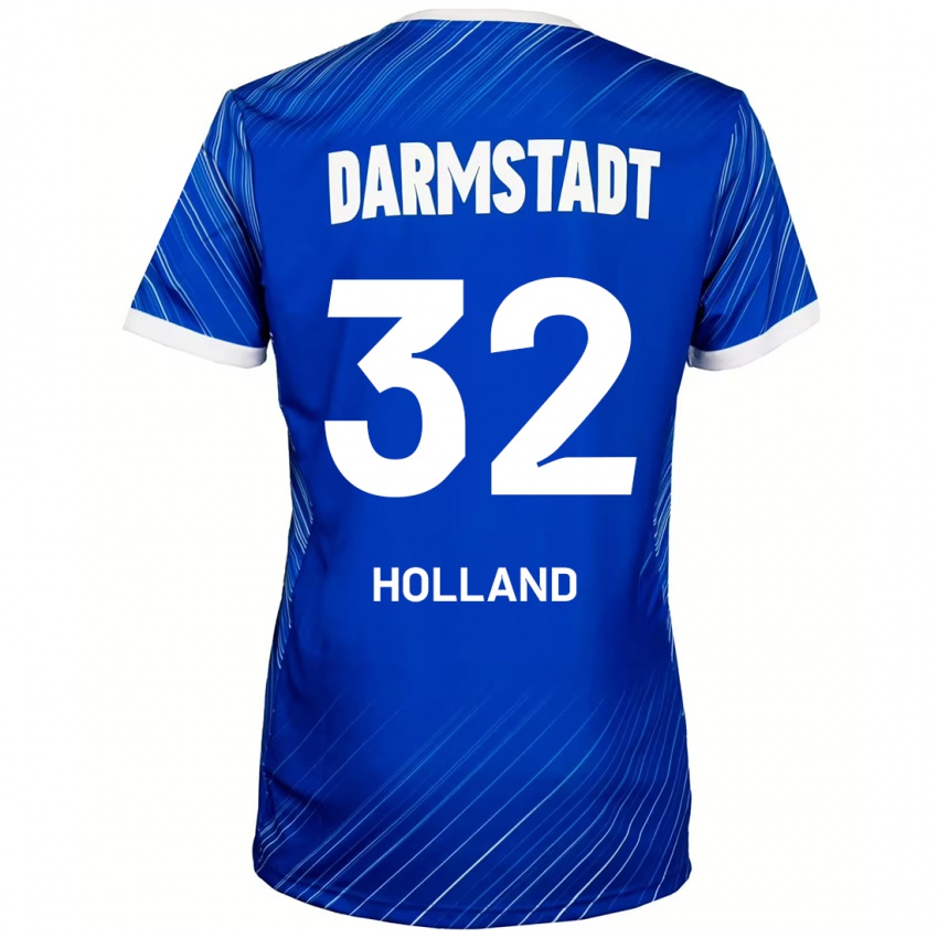 Niño Camiseta Fabian Holland #32 Azul Blanco 1ª Equipación 2024/25 La Camisa Perú