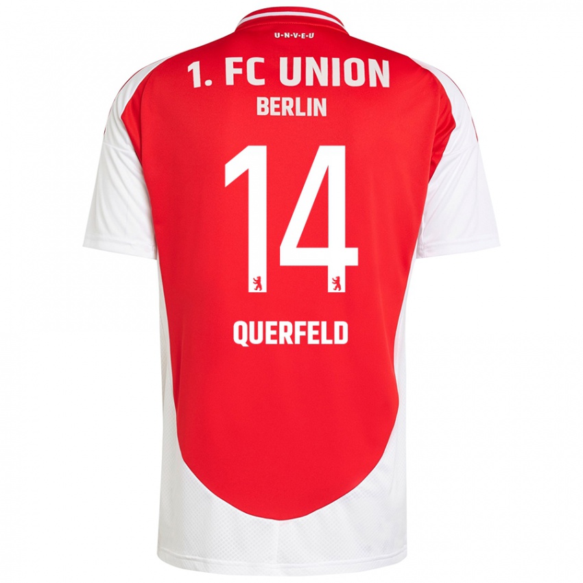 Niño Camiseta Leopold Querfeld #14 Rojo Blanco 1ª Equipación 2024/25 La Camisa Perú