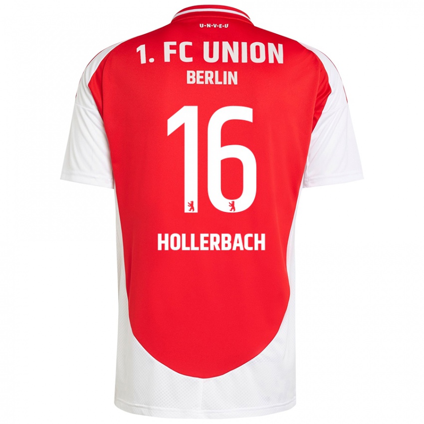 Niño Camiseta Benedict Hollerbach #16 Rojo Blanco 1ª Equipación 2024/25 La Camisa Perú