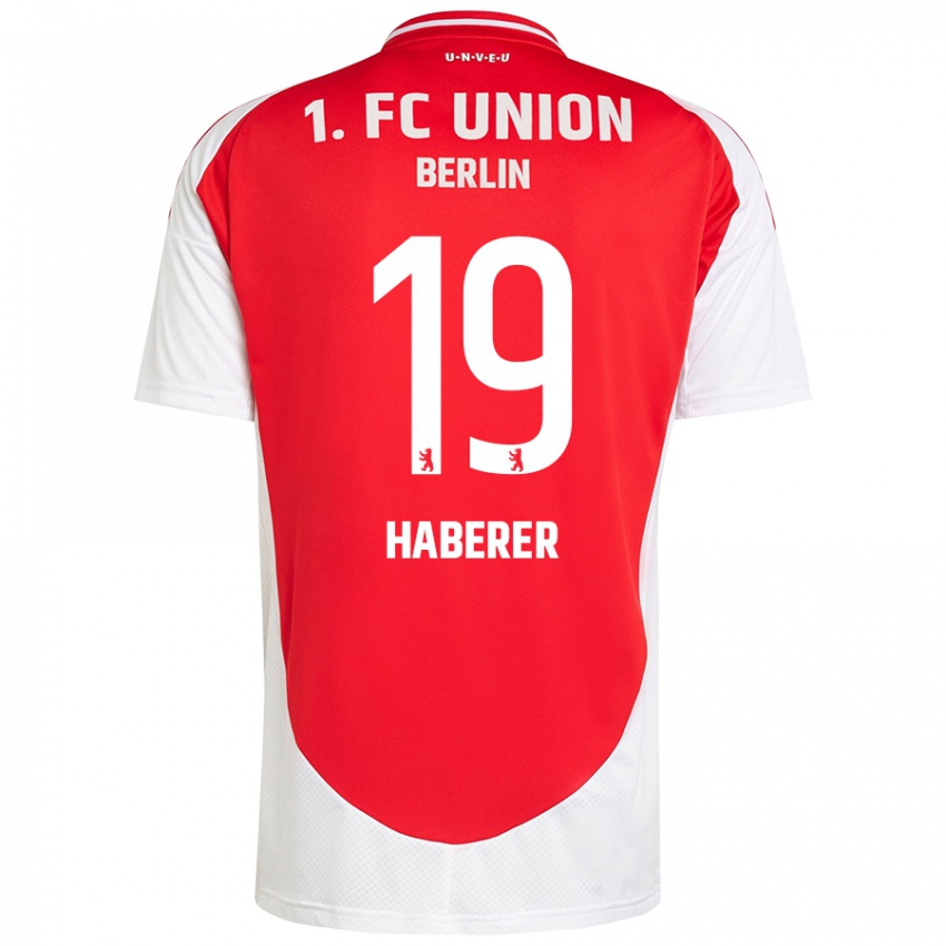 Niño Camiseta Janik Haberer #19 Rojo Blanco 1ª Equipación 2024/25 La Camisa Perú