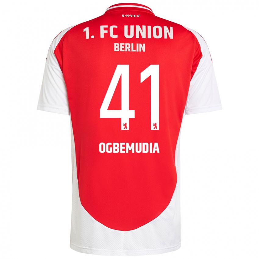 Niño Camiseta Oluwaseun Ogbemudia #41 Rojo Blanco 1ª Equipación 2024/25 La Camisa Perú